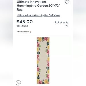 Floral Hummingbird Garden Rug ( Made In Egypt)
